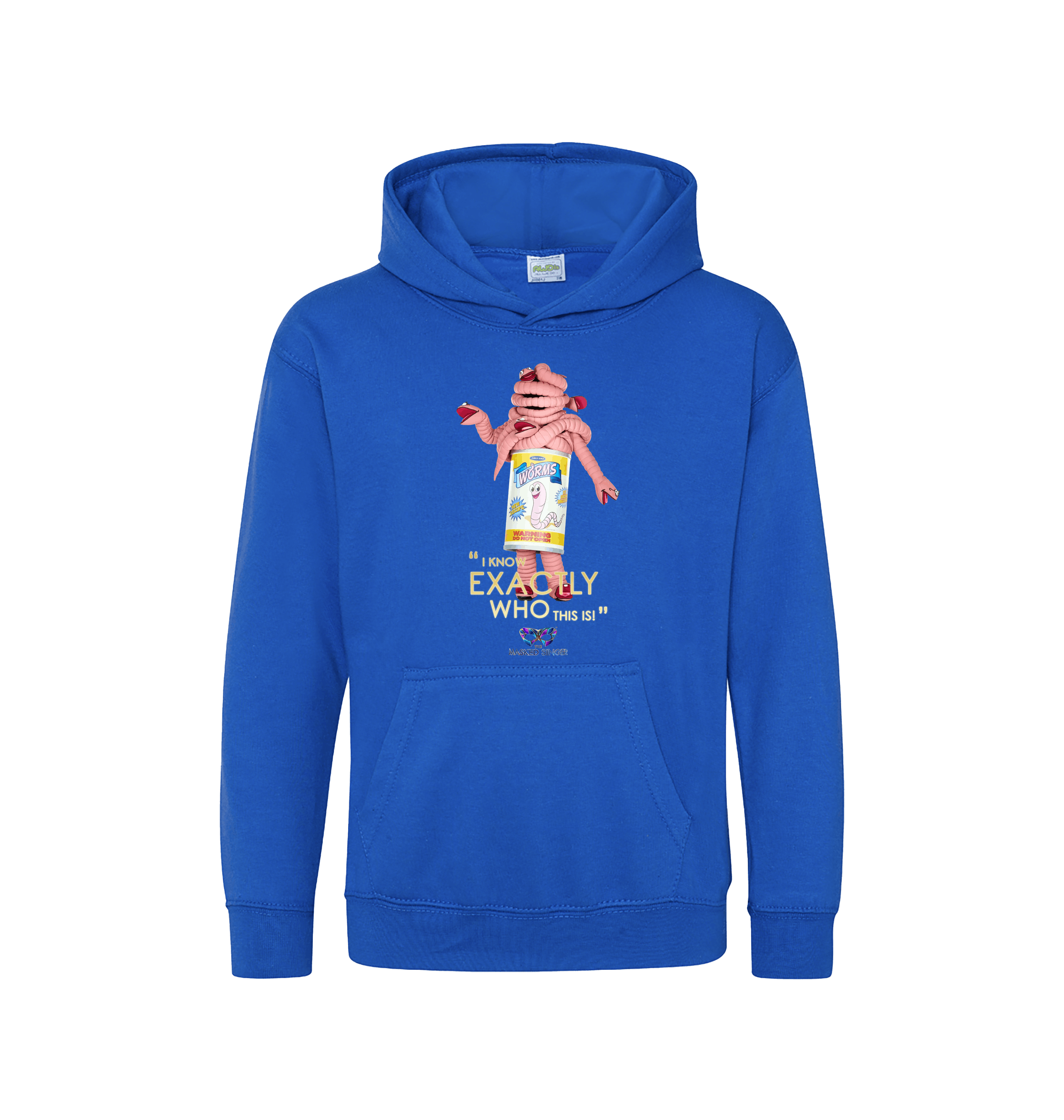 Royal Blue Printed Kids Hoodie Front